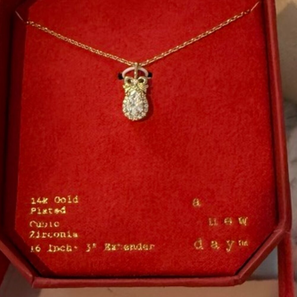 NIB A New Day 14K Gold Plated CZ Necklace